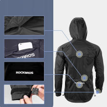 Rockbros YPY013BK2XL Striukė nuo lietaus, kvėpuojanti, atspari vėjui XXL - juoda