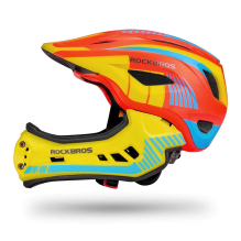 Children's bicycle helmet with detachable visor Rockbros TT-32SOYB-M size M - yellow-orange