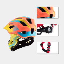 Children's bicycle helmet with detachable visor Rockbros TT-32SOYB-S size S - yellow-orange