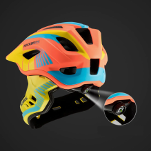 Children's bicycle helmet with detachable visor Rockbros TT-32SOYB-S size S - yellow-orange