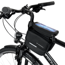 Wozinsky frame bike bag bicycle pannier waterproof phone case 1.5l black (WBB26BK)