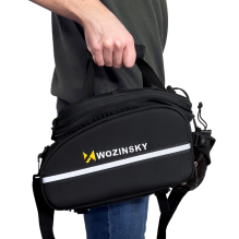 Wozinsky roomy bike carrier bag 35L (rain cover included) black (WBB19BK)