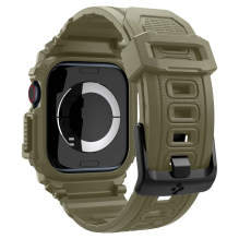 „Spigen Rugged Armor Pro“ dirželis, skirtas „Apple Watch 10“ (46 mm) – žalias