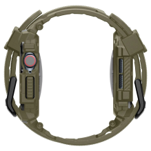 „Spigen Rugged Armor Pro“ dirželis, skirtas „Apple Watch 10“ (46 mm) – žalias