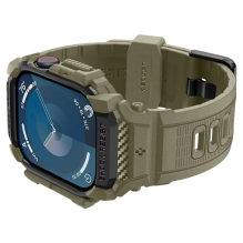 „Spigen Rugged Armor Pro“ dirželis, skirtas „Apple Watch 10“ (46 mm) – žalias