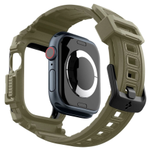 „Spigen Rugged Armor Pro“ dirželis, skirtas „Apple Watch 10“ (46 mm) – žalias