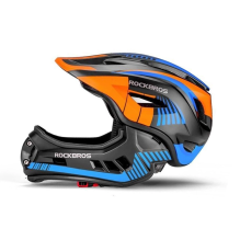 Rockbros TT-32SOBL-S children&amp; 39 s bicycle helmet with removable chinbar, size S - black and orange