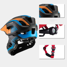 Rockbros TT-32SOBL-S children&amp; 39 s bicycle helmet with removable chinbar, size S - black and orange