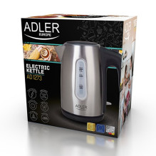 Adler AD 1273 electric kettle 1 L 1200 W Black, Hazelnut, Stainless steel