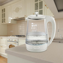 Maestro MR-052-WHITE Electric glass kettle, white 1.7 L