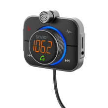 SAVIO FM transmitter, Bluetooth 5.0, QC / PD 3.0 charger, ENC, AUX OUT, Micro SD, TR-14, black