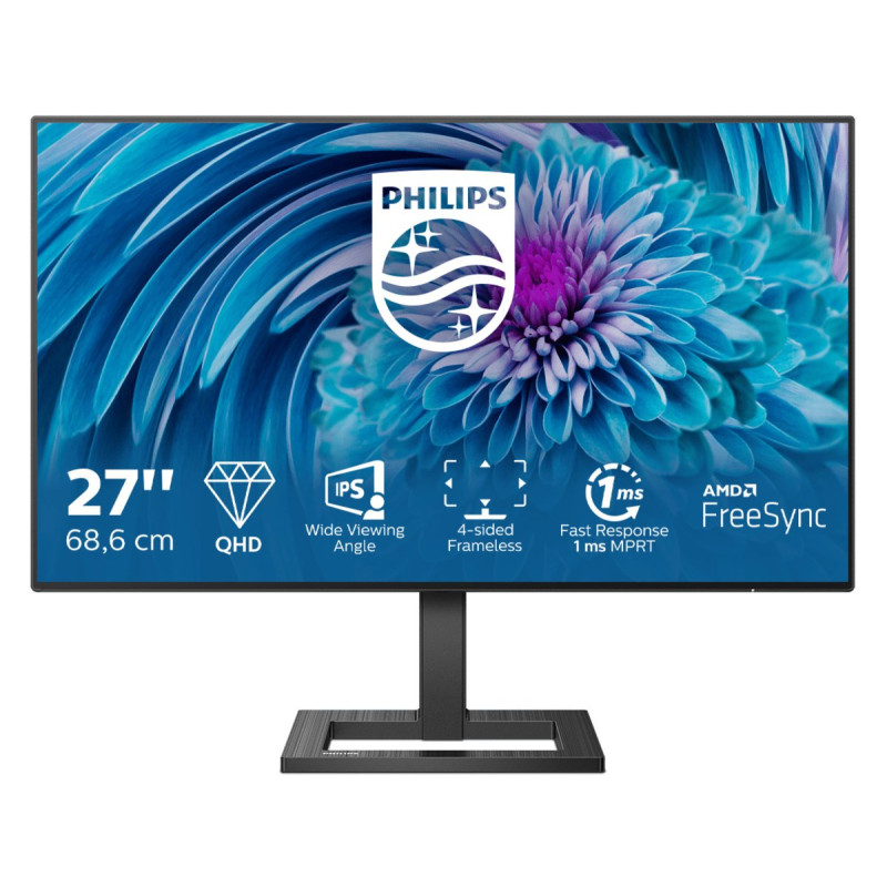 Philips E Line 275E2FAE / 00 computer monitor 68.6 cm (27&quot;) 2560 x 1440 pixels 4K Ultra HD LED Black