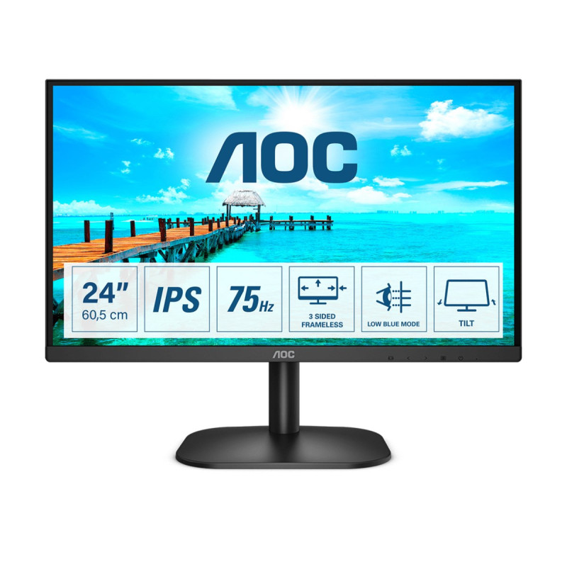 AOC B2 24B2XDA LED display 60.5 cm (23.8&quot;) 1920 x 1080 pixels Full HD Black