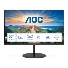 AOC V4 U27V4EA computer monitor 68.6 cm (27&quot;) 3840 x 2160 pixels 4K Ultra HD LED Black