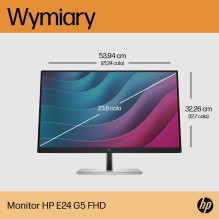 HP E-Series E24 G5 kompiuterio monitorius 60,5 cm (23,8 colio) 1920 x 1080 pikselių Full HD LED sidabrinis, juodas