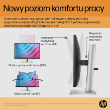 HP E-Series E24 G5 kompiuterio monitorius 60,5 cm (23,8 colio) 1920 x 1080 pikselių Full HD LED sidabrinis, juodas