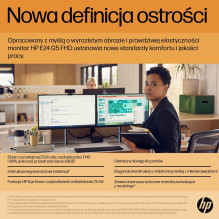 HP E-Series E24 G5 kompiuterio monitorius 60,5 cm (23,8 colio) 1920 x 1080 pikselių Full HD LED sidabrinis, juodas