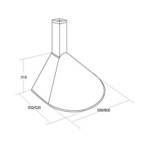 Chimney Kitchen Hood Akpo WK-5 Rondo Turbo 60 Inox