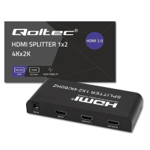 Qoltec 51797 Active HDMI Splitter 2 x HDMI 4K x 2K , 6Gb / s , 60Hz