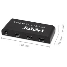 Qoltec 51797 Active HDMI Splitter 2 x HDMI 4K x 2K , 6Gb / s , 60Hz