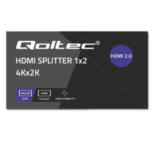 Qoltec 51797 Active HDMI Splitter 2 x HDMI 4K x 2K , 6Gb / s , 60Hz