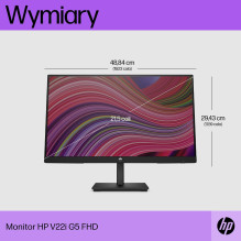 HP LED monitorius, TN (21,5 colio) 1920 x 1080 px Full HD juodas