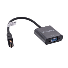 Lanberg AD-0017-BK vaizdo kabelio adapteris 0,2 m VGA (D-Sub) HDMI tipas A (standartinis) Juodas