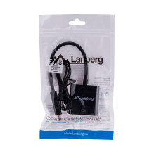 Lanberg AD-0017-BK vaizdo kabelio adapteris 0,2 m VGA (D-Sub) HDMI tipas A (standartinis) Juodas