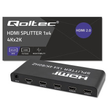 Qoltec 51799 Active HDMI Splitter 4 x HDMI 4K x 2K , 6Gb / s , 60Hz