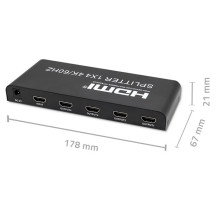 Qoltec 51799 Active HDMI Splitter 4 x HDMI 4K x 2K , 6Gb / s , 60Hz