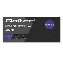 Qoltec 51799 aktyvus HDMI skirstytuvas 4 x HDMI 4K x 2K , 6 Gb / s , 60 Hz