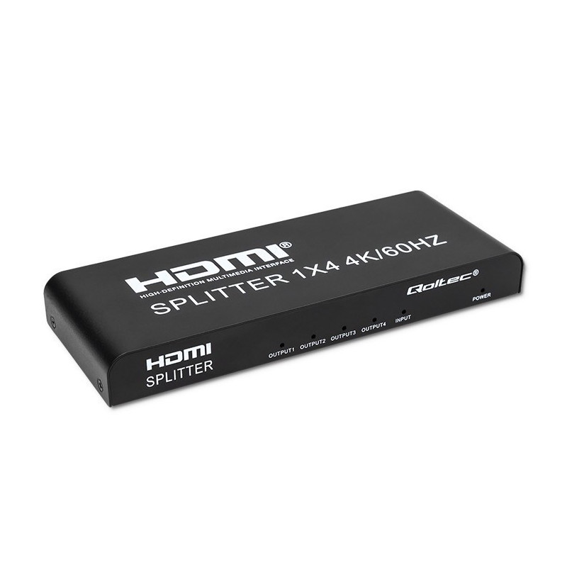 Qoltec 51799 Active HDMI Splitter 4 x HDMI 4K x 2K , 6Gb / s , 60Hz