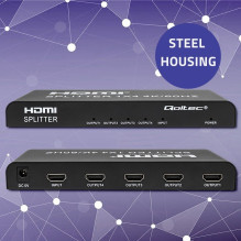 Qoltec 51799 Active HDMI Splitter 4 x HDMI 4K x 2K , 6Gb / s , 60Hz