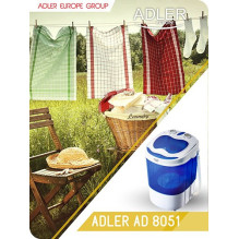 Adler AD 8051 skalbimo mašina Iš viršaus 3 kg Mėlyna, Balta