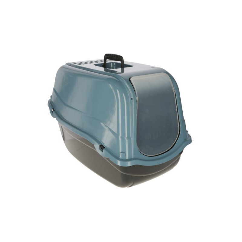 KERBL Emma Eco Black and Blue - Covered Cat Litter Box - 57x39x41 cm