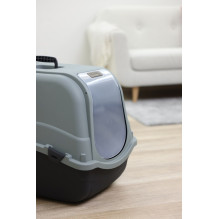 KERBL Emma Eco Black and Blue - Covered Cat Litter Box - 57x39x41 cm