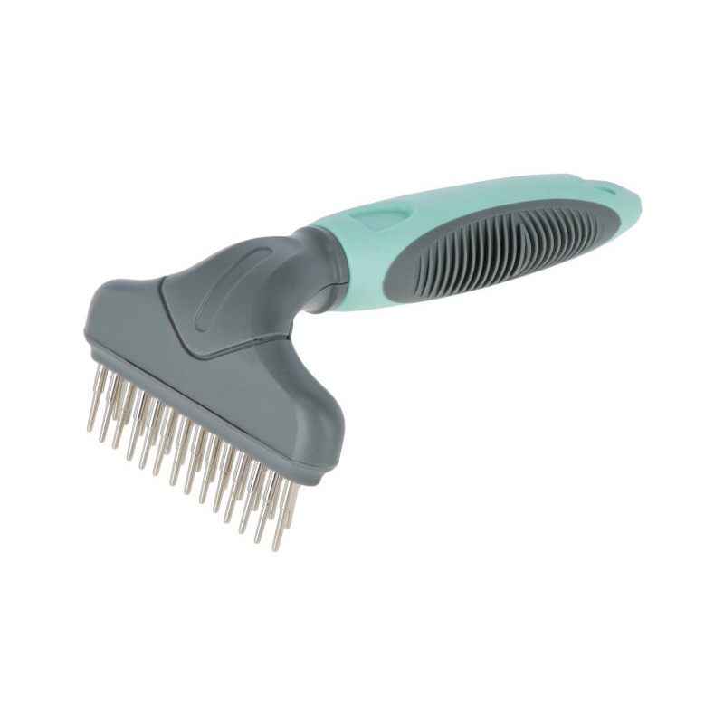 KERBL Double-row comb with rotating teeth for dog undercoat - 15x9 cm