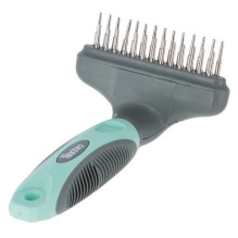 KERBL Double-row comb with rotating teeth for dog undercoat - 15x9 cm