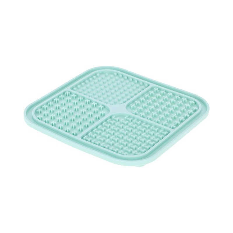 KERBL Slow-eating Licking Mat - Turquoise Tray, Bowl for Dog / Cat - 20x20 cm