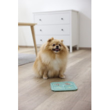 KERBL Slow-eating Licking Mat - Turquoise Tray, Bowl for Dog / Cat - 20x20 cm