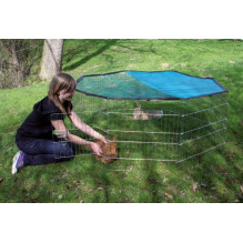 KERBL Modular Run Rabbit, Dog Pen with Door - 8 Elements 57x56 cm with Cover