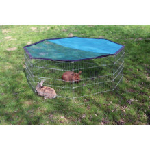 KERBL Modular Run Rabbit, Dog Pen with Door - 8 Elements 57x56 cm with Cover