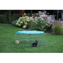 KERBL Modular Run Rabbit, Dog Pen with Door - 8 Elements 57x56 cm with Cover