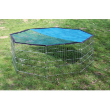 KERBL Modular Run Rabbit, Dog Pen with Door - 8 Elements 57x56 cm with Cover