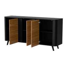 Cama VOLARE chest of drawers 151 x 39 x 75 cm black / walnut