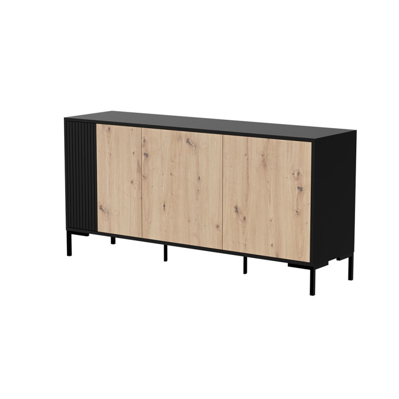 Cama MERCI chest of drawers 151 x 40 x 74 cm black / artisan oak