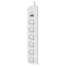 Belkin E-Series 6 Socket, 1-Metre SurgeStrip White 6 AC outlet(s) 230 V 1 m