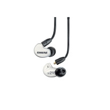 Shure AONIC 215 – į ausis įdedamos ausinės su vienu keitikliu ir 3,5 mm laidu (baltas)