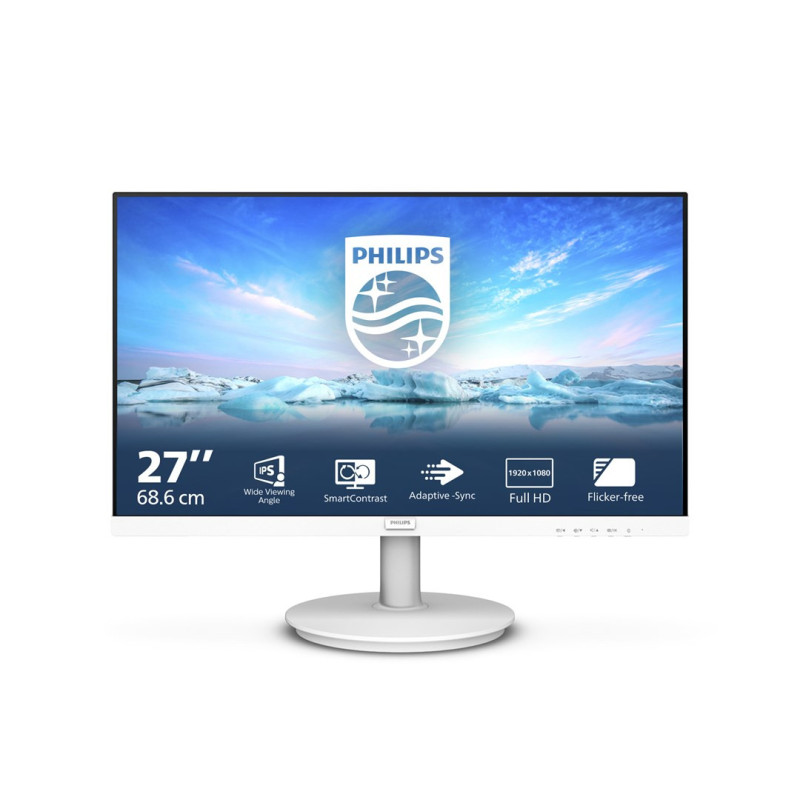 Philips V Line 271V8AW / 00 computer monitor 68.6 cm (27&quot;) 1920 x 1080 pixels Full HD LCD White