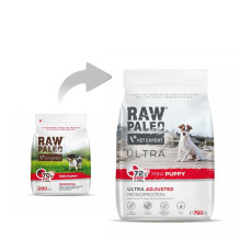 RAW PALEO Ultra Mini Puppy Beef - sausas maistas mažų veislių šuniukams - 750 g